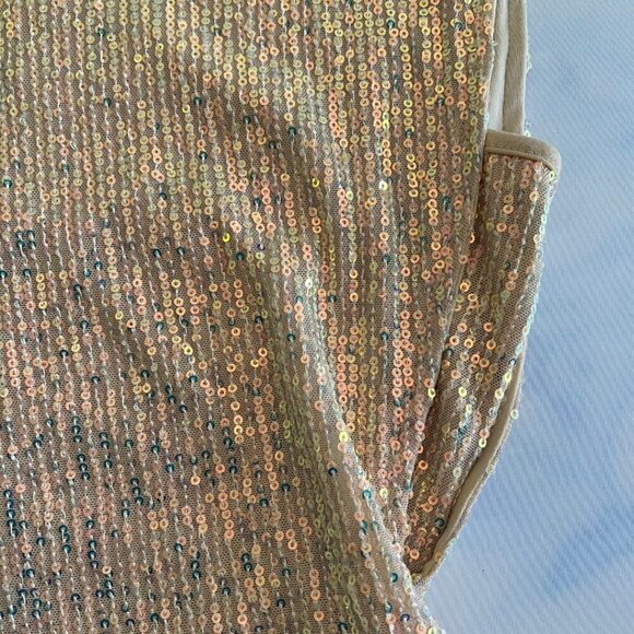 Privy Gold Sparkly Sequin Sleeveless Bodysuit Top - Picture 5 of 7